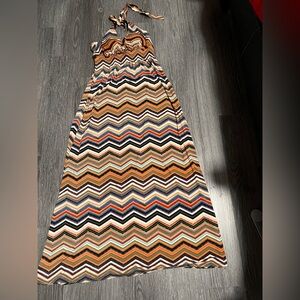 Bisou Bisou Orange Black High Low Sundress